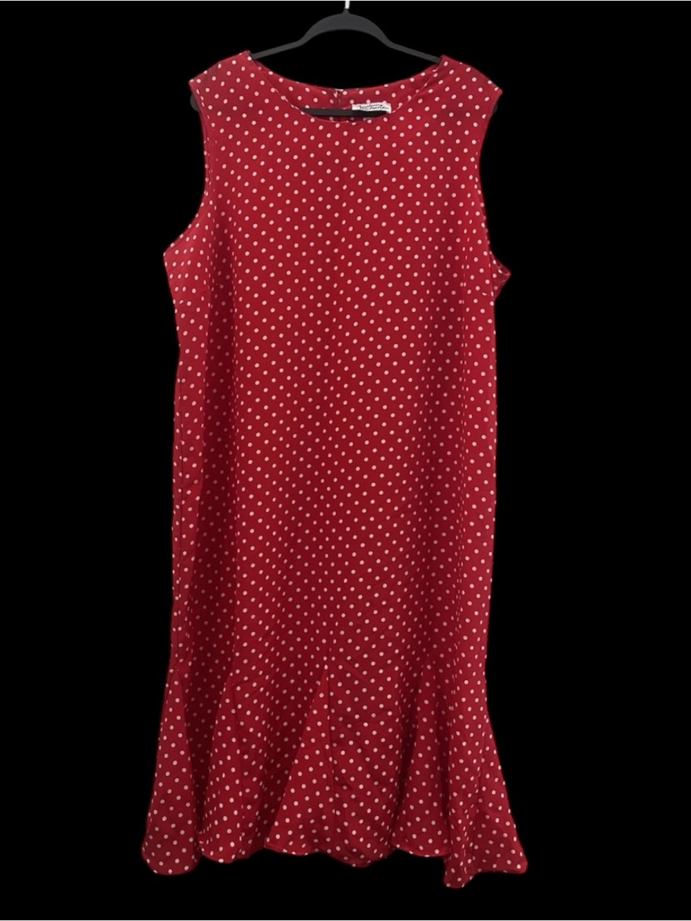 Anthony Richards Red White Polka Dot Midi Dress 22W Plus Size Retro Pinup